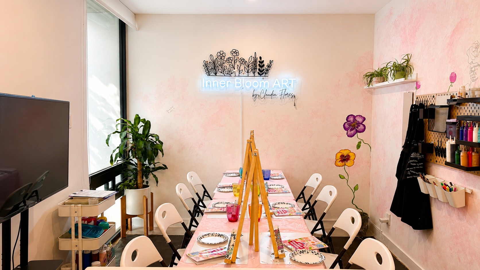 Estudio de Inner Bloom Art preparado para un taller
